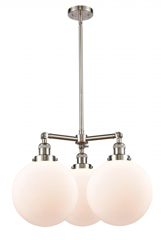 Beacon - 3 Light - 24 inch - Brushed Satin Nickel - Stem Hung - Chandelier