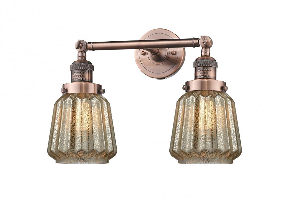 Chatham - 2 Light - 16 inch - Antique Copper - Adjustable Bath Vanity Light