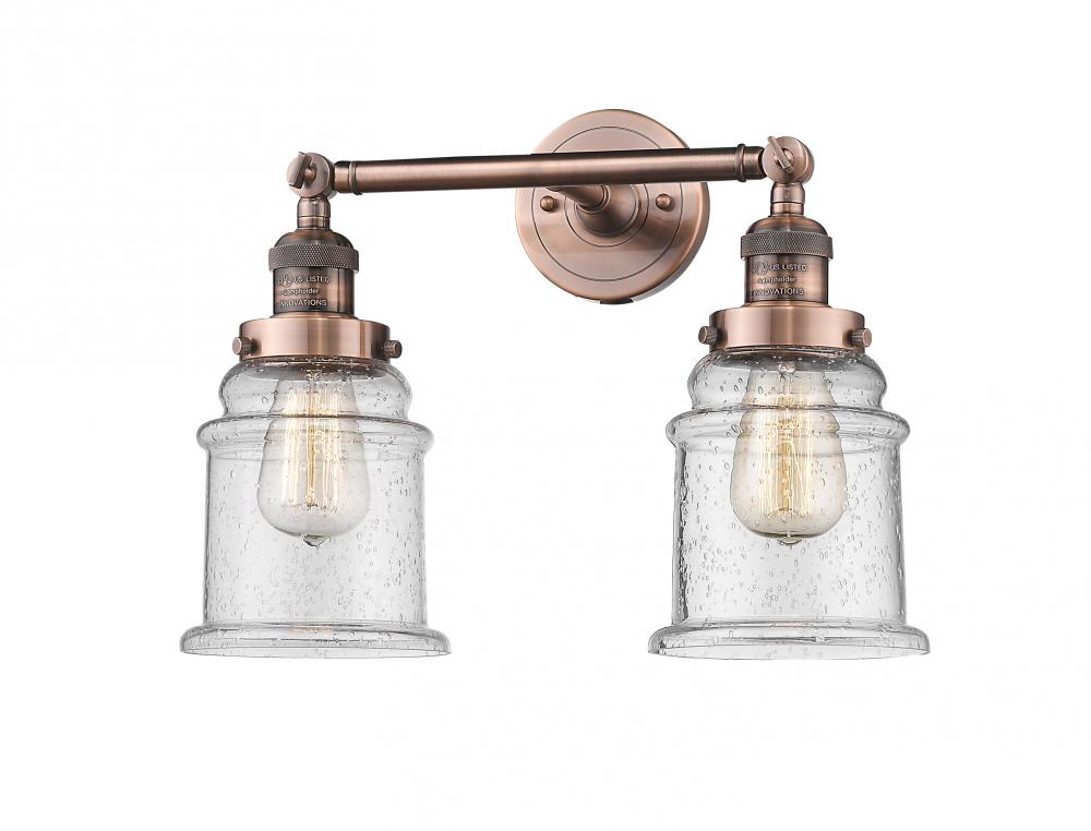 Canton - 2 Light - 17 inch - Antique Copper - Adjustable Bath Vanity Light
