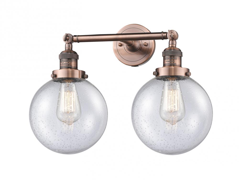 Beacon - 2 Light - 19 inch - Antique Copper - Adjustable Bath Vanity Light