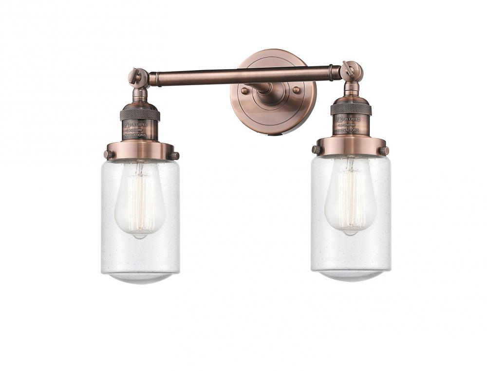 Dover - 2 Light - 14 inch - Antique Copper - Bath Vanity Light