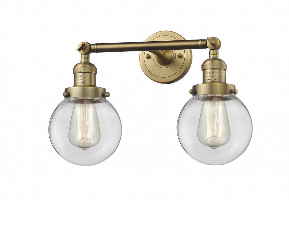 Beacon - 2 Light - 17 inch - Brushed Brass - Adjustable Bath Vanity Light