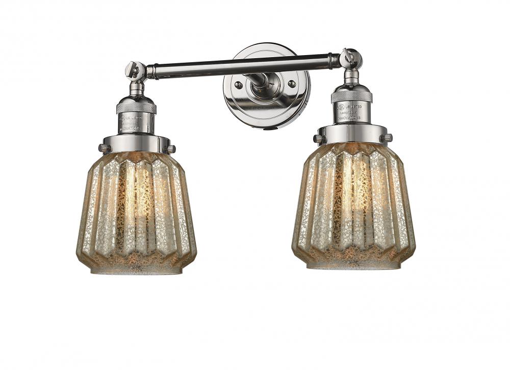 Chatham - 2 Light - 16 inch - Polished Nickel - Adjustable Bath Vanity Light