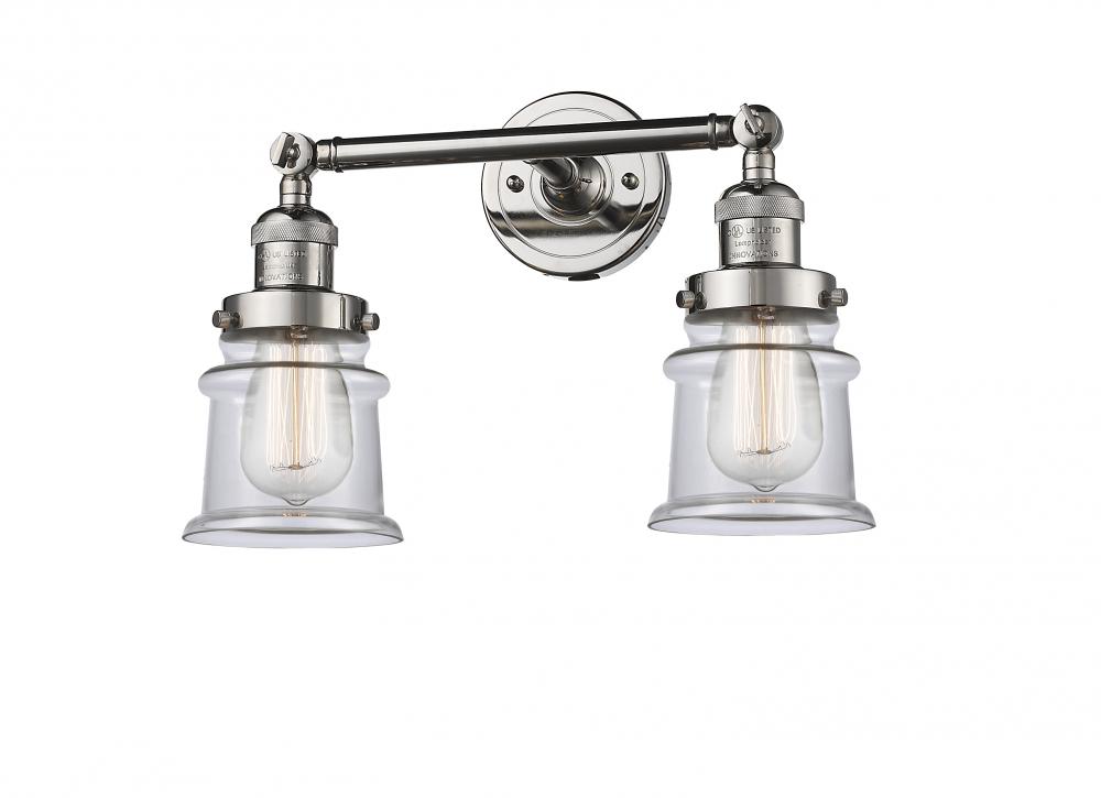 Canton - 2 Light - 17 inch - Polished Nickel - Bath Vanity Light