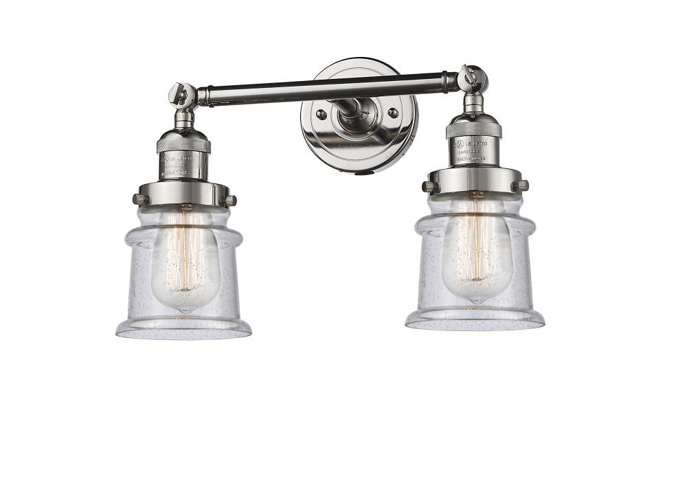 Canton - 2 Light - 17 inch - Polished Nickel - Bath Vanity Light