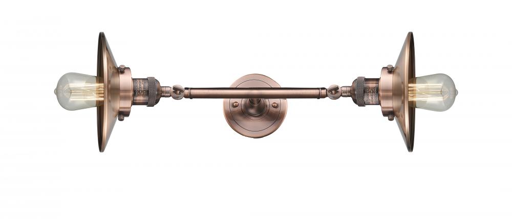 Railroad - 2 Light - 8 inch - Antique Copper - Adjustable Bath Vanity Light