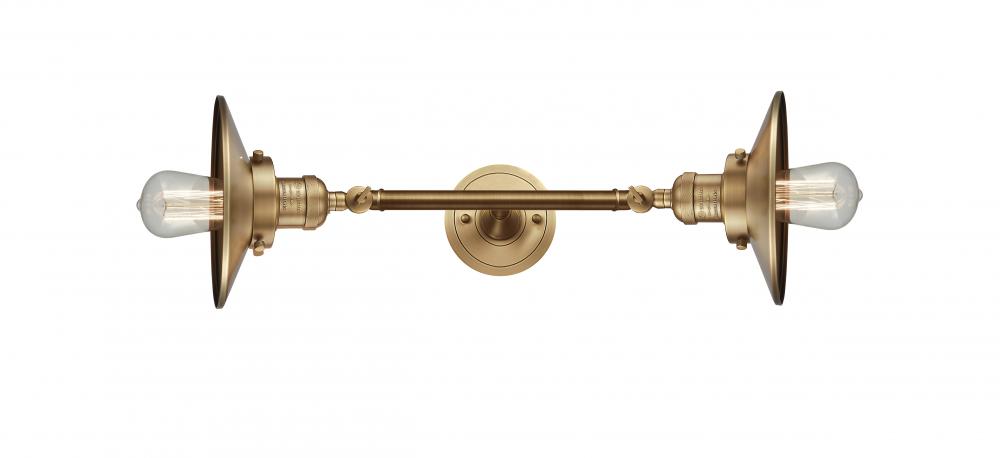 Railroad - 2 Light - 8 inch - Brushed Brass - Bath Vanity Light