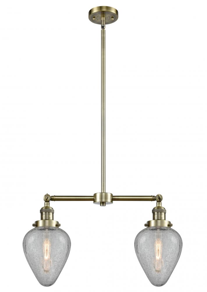 Geneseo - 2 Light - 21 inch - Antique Brass - Stem Hung - Adjustable Island Light