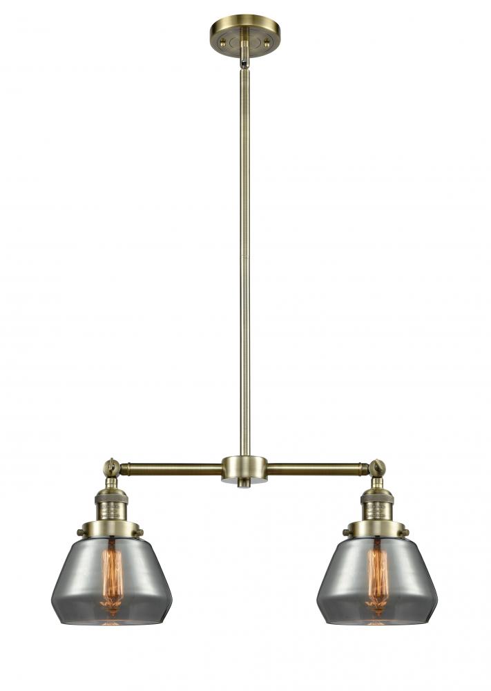 Fulton - 2 Light - 21 inch - Antique Brass - Stem Hung - Adjustable Island Light