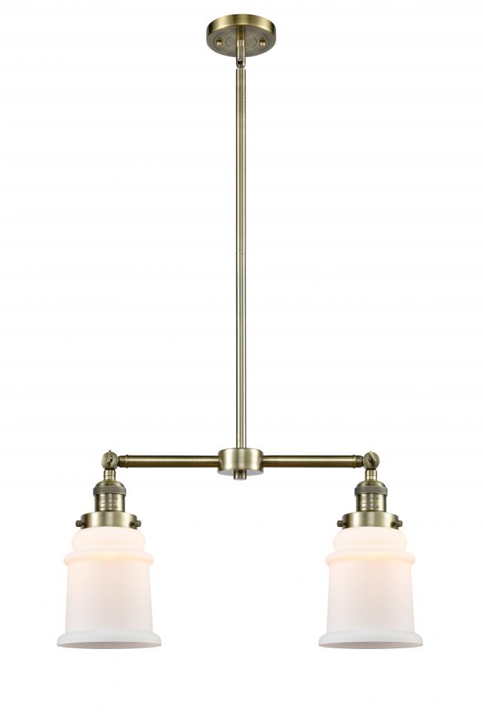Canton - 2 Light - 21 inch - Antique Brass - Stem Hung - Adjustable Island Light