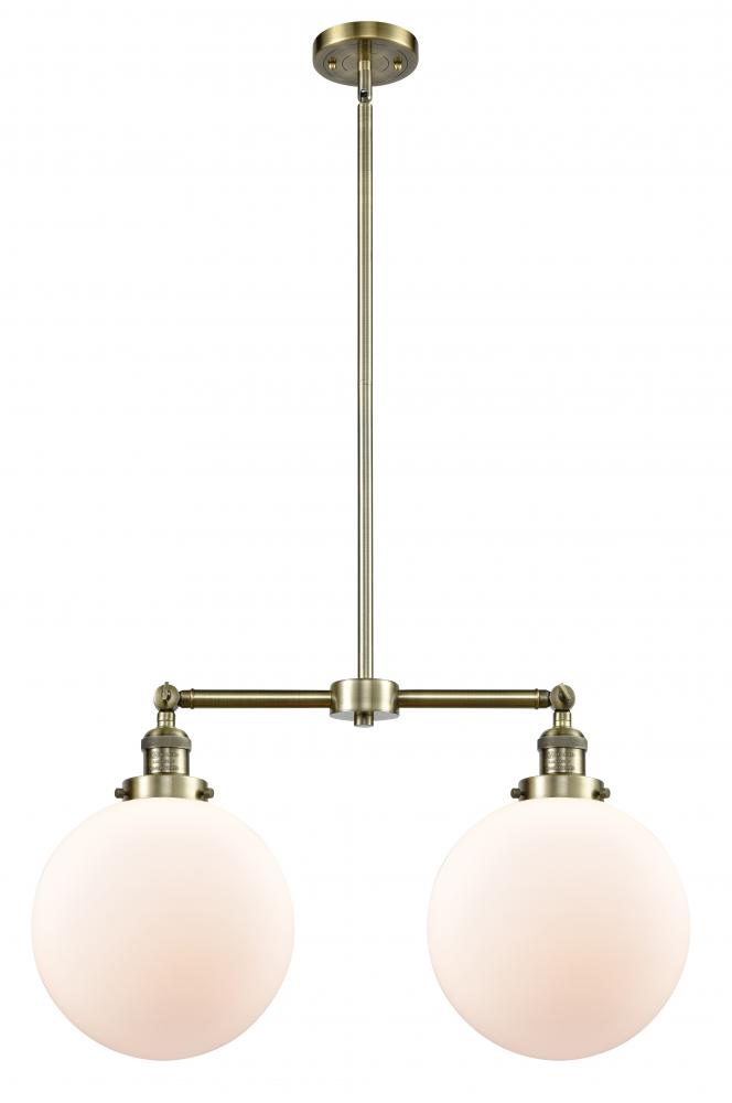 Beacon - 2 Light - 25 inch - Antique Brass - Stem Hung - Adjustable Island Light
