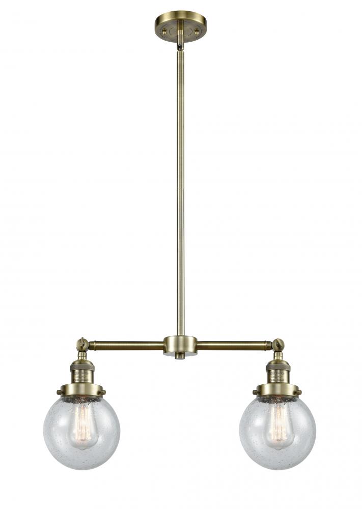Beacon - 2 Light - 23 inch - Antique Brass - Stem Hung - Adjustable Island Light
