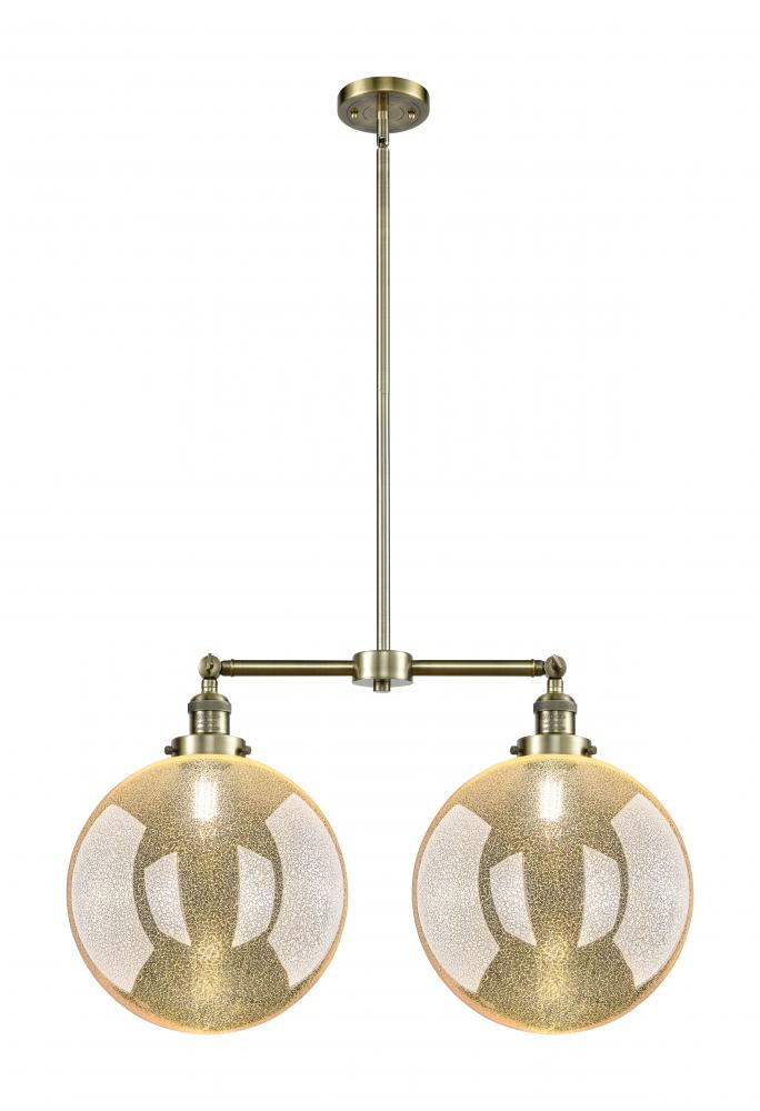 Beacon - 2 Light - 27 inch - Antique Brass - Stem Hung - Adjustable Island Light