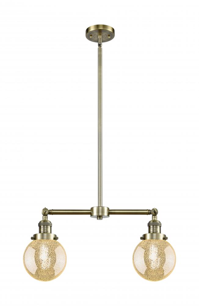 Beacon - 2 Light - 23 inch - Antique Brass - Stem Hung - Adjustable Island Light
