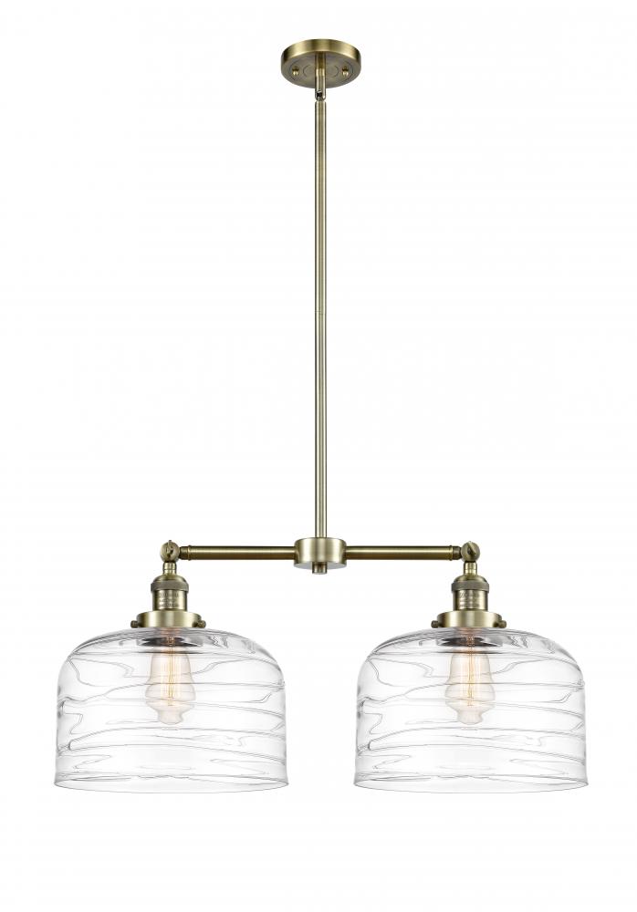 Bell - 2 Light - 21 inch - Antique Brass - Stem Hung - Adjustable Island Light