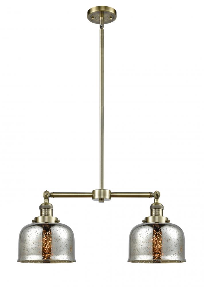 Bell - 2 Light - 24 inch - Antique Brass - Stem Hung - Adjustable Island Light