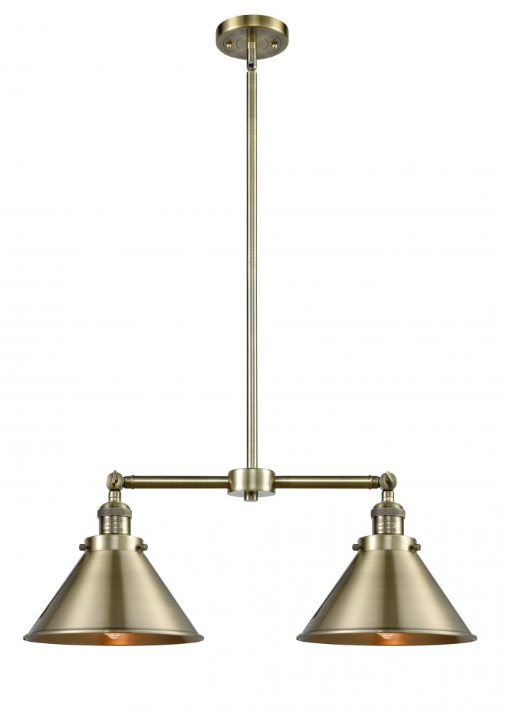 Briarcliff - 2 Light - 21 inch - Antique Brass - Stem Hung - Adjustable Island Light