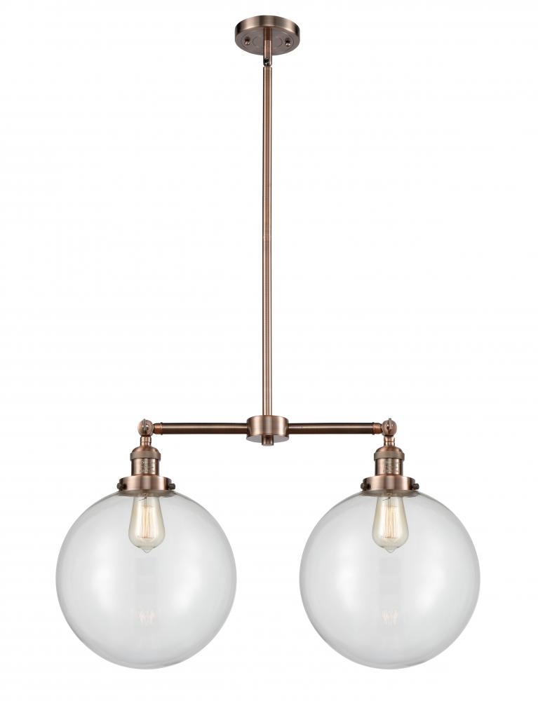 Beacon - 2 Light - 27 inch - Antique Copper - Stem Hung - Adjustable Island Light