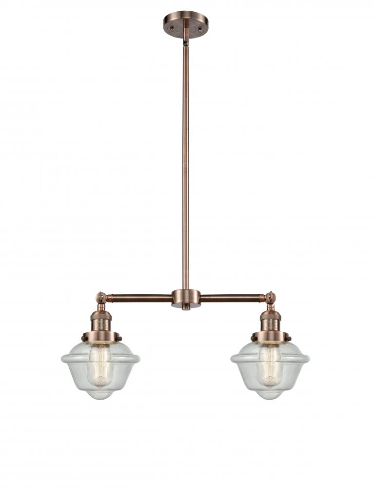 Oxford - 2 Light - 24 inch - Antique Copper - Stem Hung - Island Light