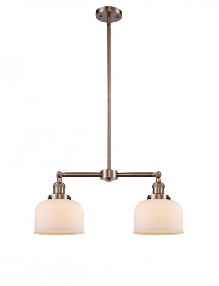 Bell - 2 Light - 21 inch - Antique Copper - Stem Hung - Adjustable Island Light
