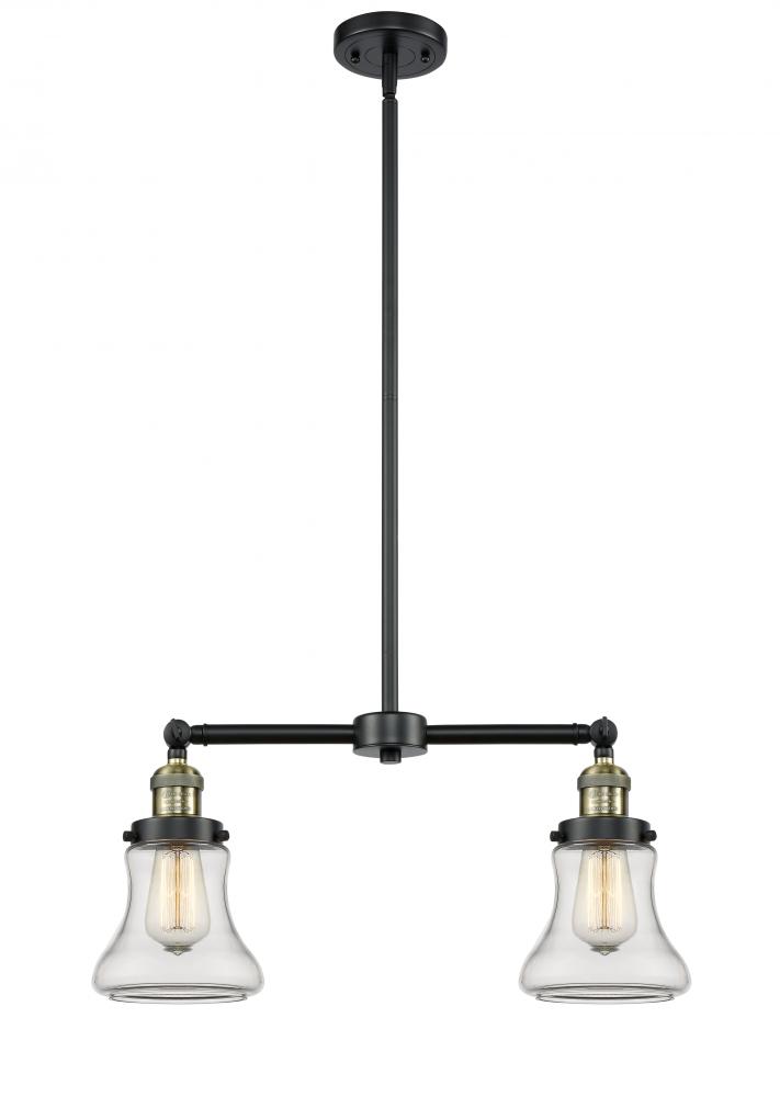 Bellmont - 2 Light - 21 inch - Black Antique Brass - Stem Hung - Island Light