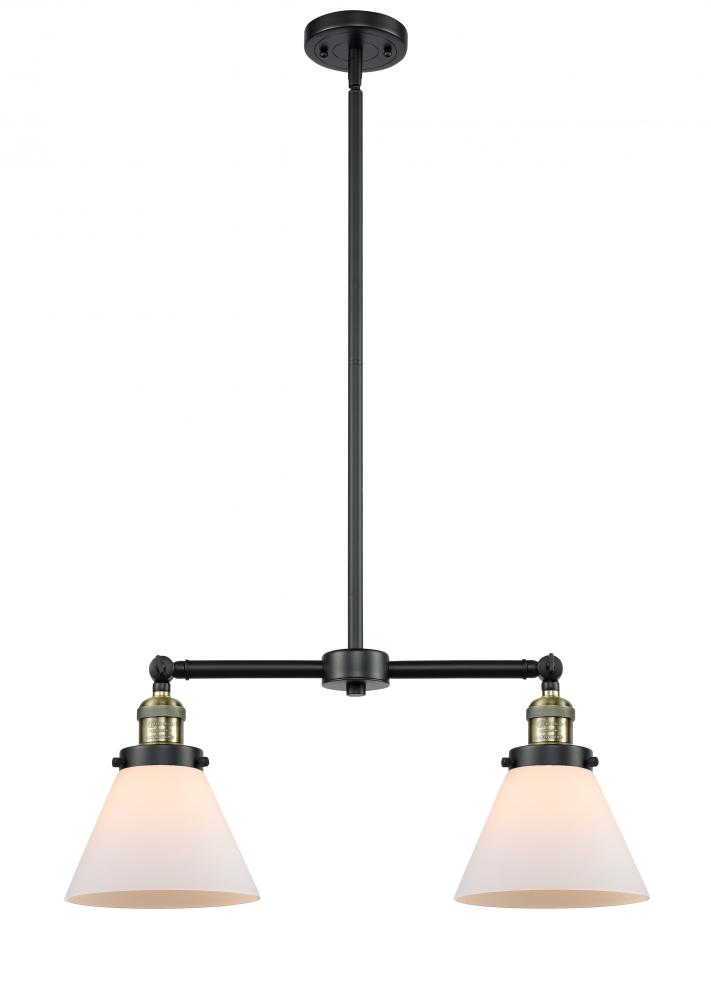 Cone - 2 Light - 21 inch - Black Antique Brass - Stem Hung - Adjustable Island Light