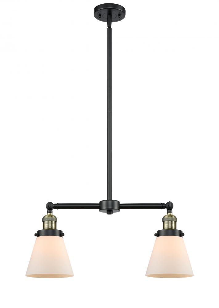 Cone - 2 Light - 21 inch - Black Antique Brass - Stem Hung - Adjustable Island Light
