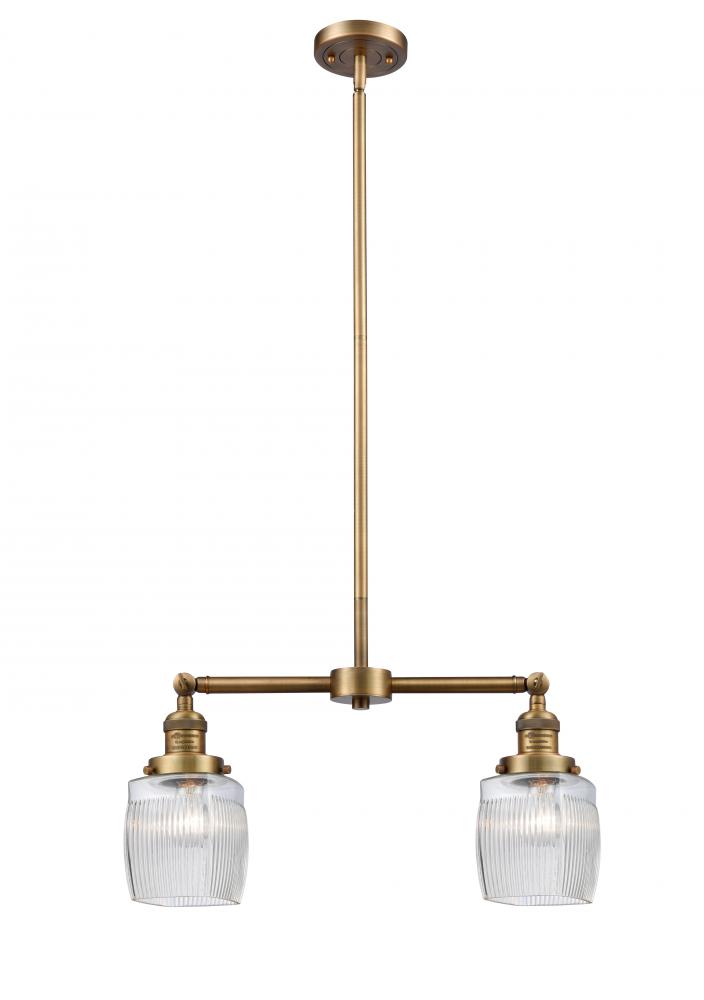 Colton - 2 Light - 22 inch - Brushed Brass - Stem Hung - Adjustable Island Light