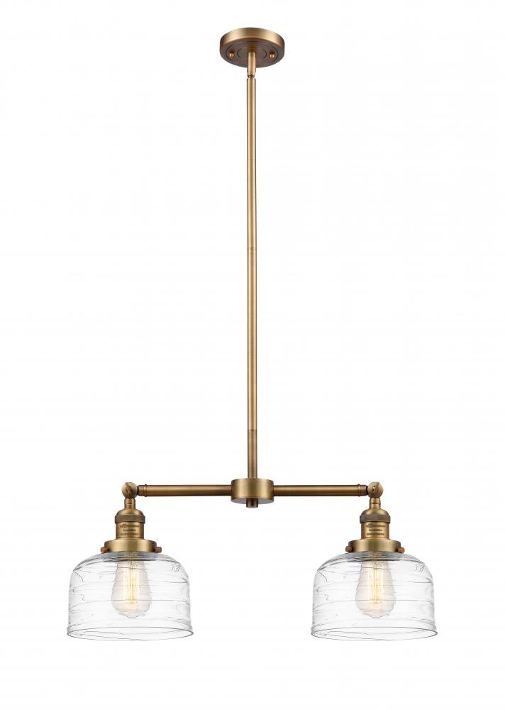Bell - 2 Light - 21 inch - Brushed Brass - Stem Hung - Adjustable Island Light