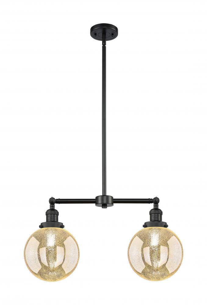 Beacon - 2 Light - 25 inch - Matte Black - Stem Hung - Adjustable Island Light