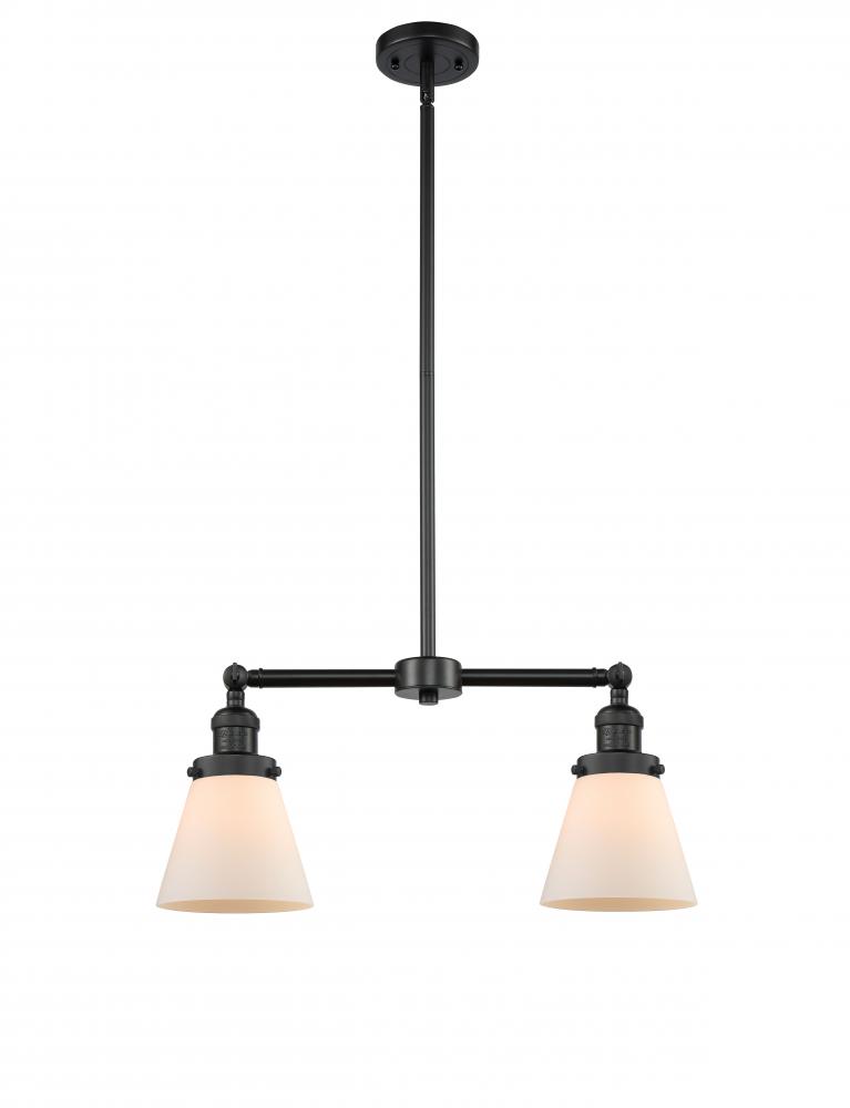 Cone - 2 Light - 21 inch - Matte Black - Stem Hung - Adjustable Island Light