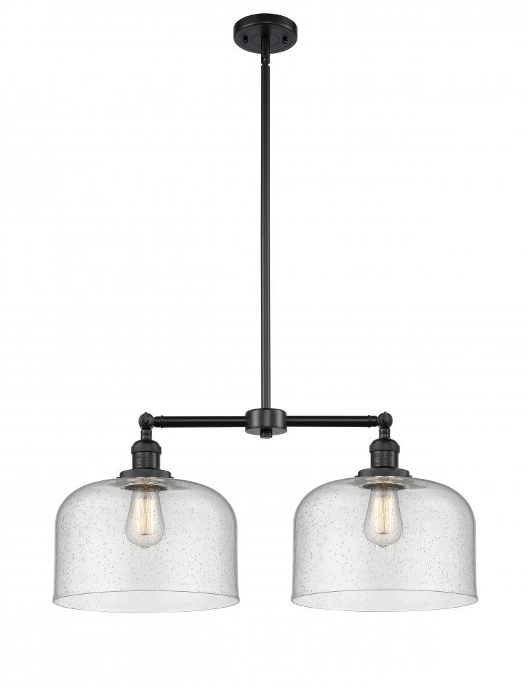 Bell - 2 Light - 21 inch - Matte Black - Stem Hung - Adjustable Island Light