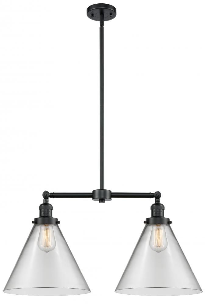 Cone - 2 Light - 21 inch - Oil Rubbed Bronze - Stem Hung - Adjustable Island Light