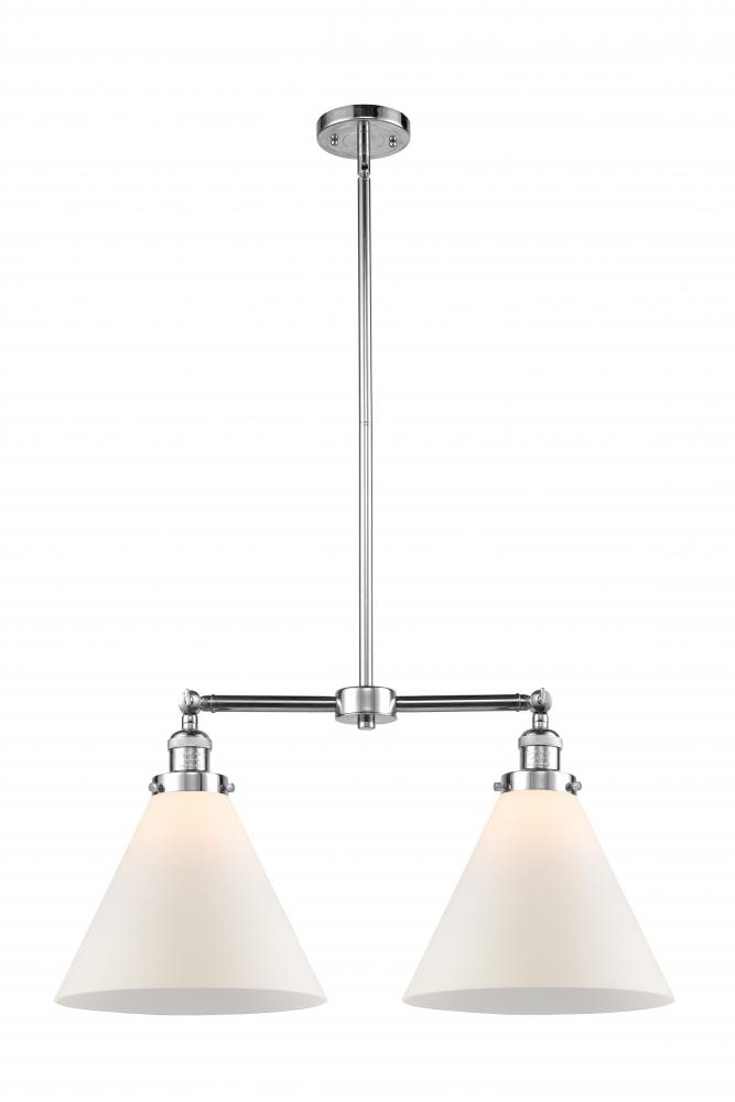 Cone - 2 Light - 21 inch - Polished Chrome - Stem Hung - Adjustable Island Light