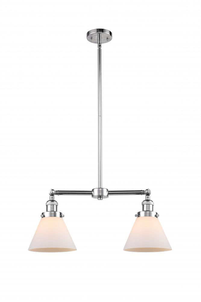 Cone - 2 Light - 21 inch - Polished Chrome - Stem Hung - Adjustable Island Light