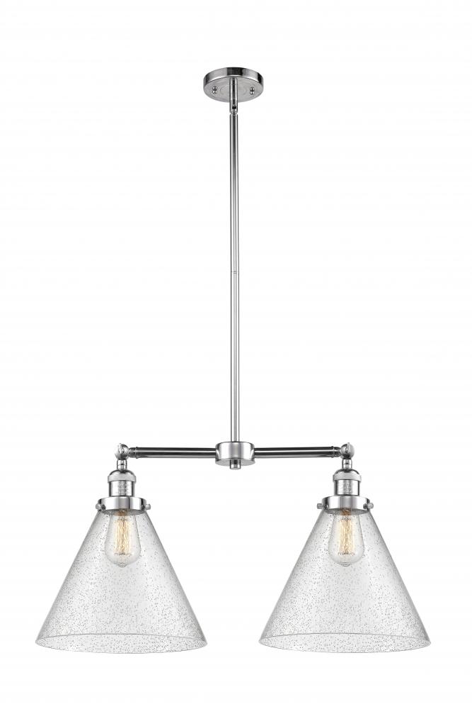 Cone - 2 Light - 21 inch - Polished Chrome - Stem Hung - Adjustable Island Light
