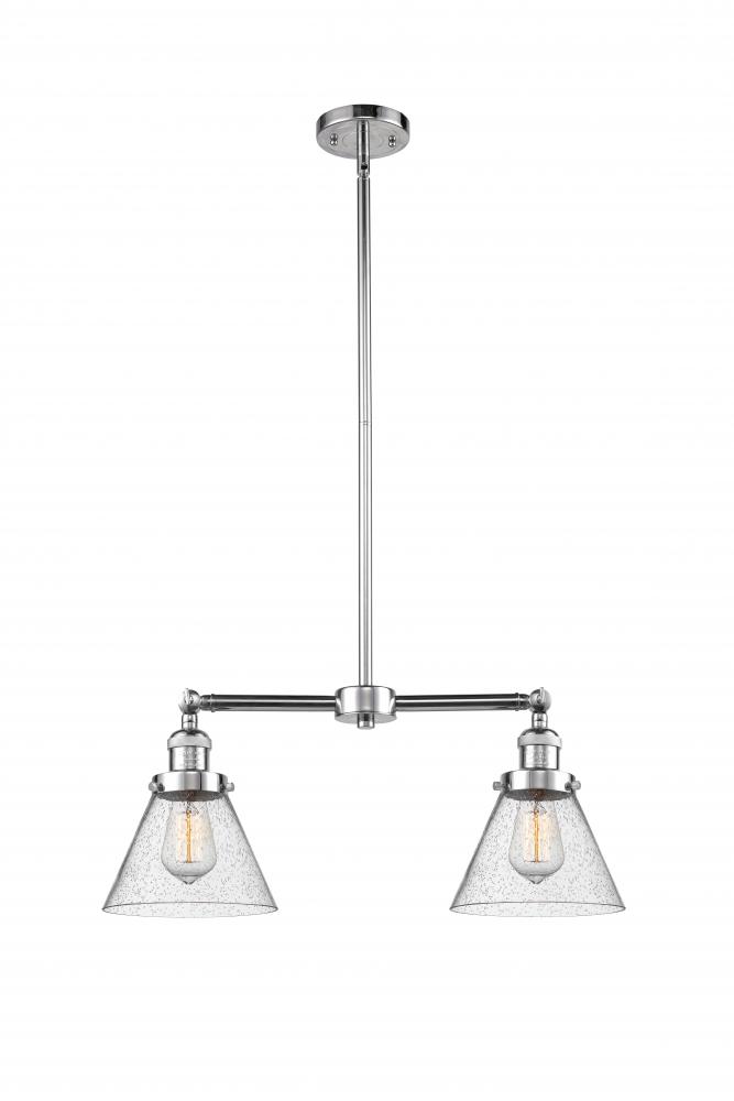 Cone - 2 Light - 21 inch - Polished Chrome - Stem Hung - Adjustable Island Light
