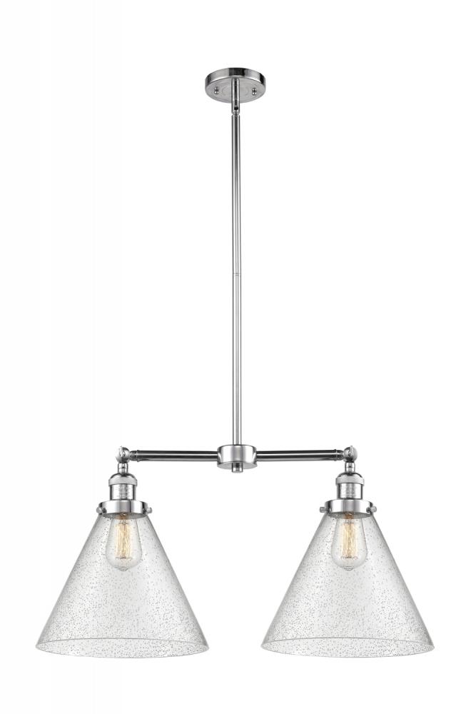 Cone - 2 Light - 21 inch - Polished Chrome - Stem Hung - Adjustable Island Light
