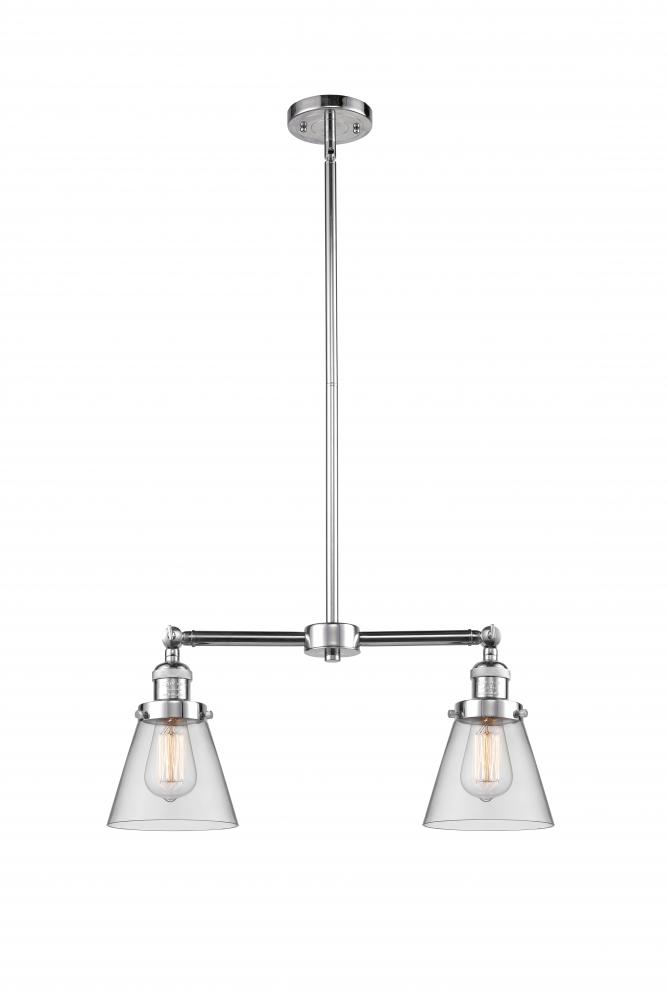 Cone - 2 Light - 21 inch - Polished Chrome - Stem Hung - Adjustable Island Light