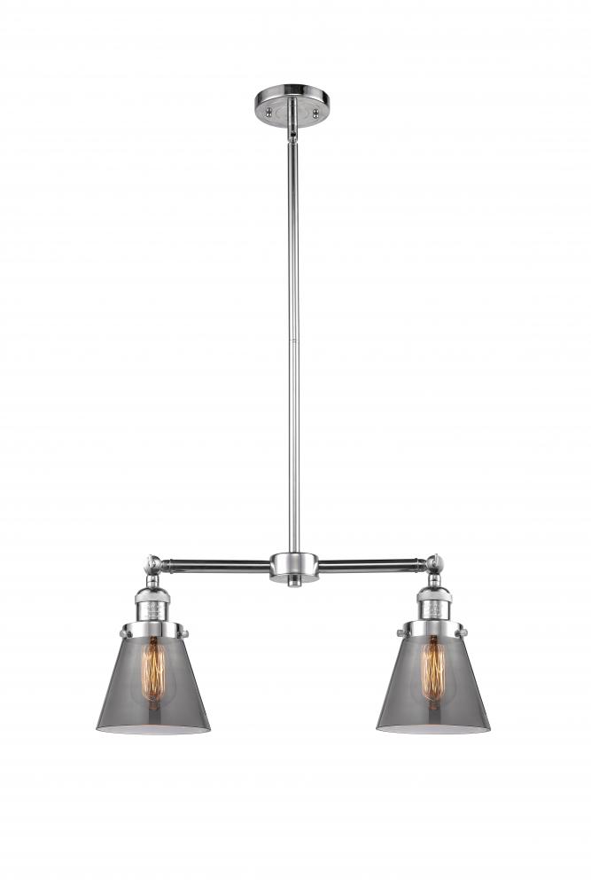 Cone - 2 Light - 21 inch - Polished Chrome - Stem Hung - Adjustable Island Light