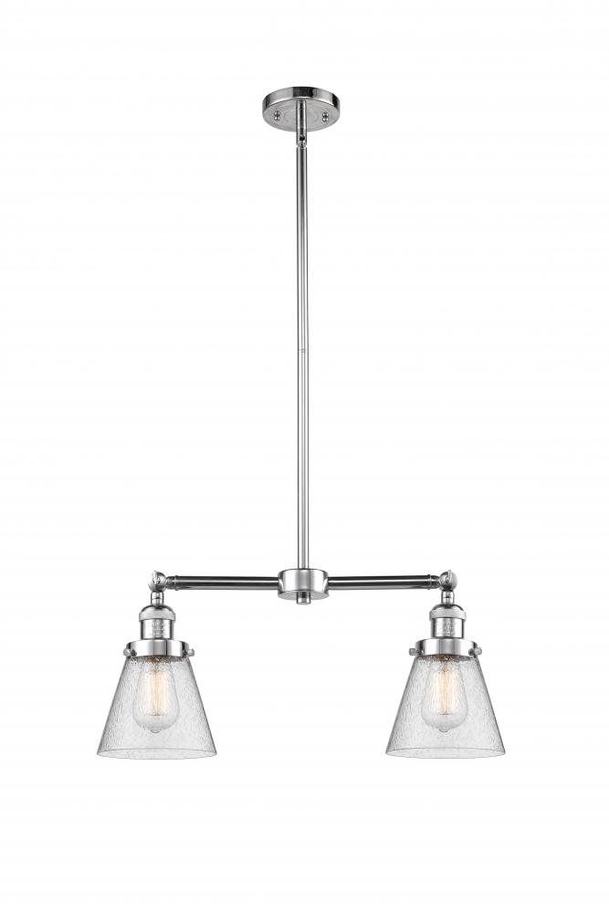 Cone - 2 Light - 21 inch - Polished Chrome - Stem Hung - Adjustable Island Light