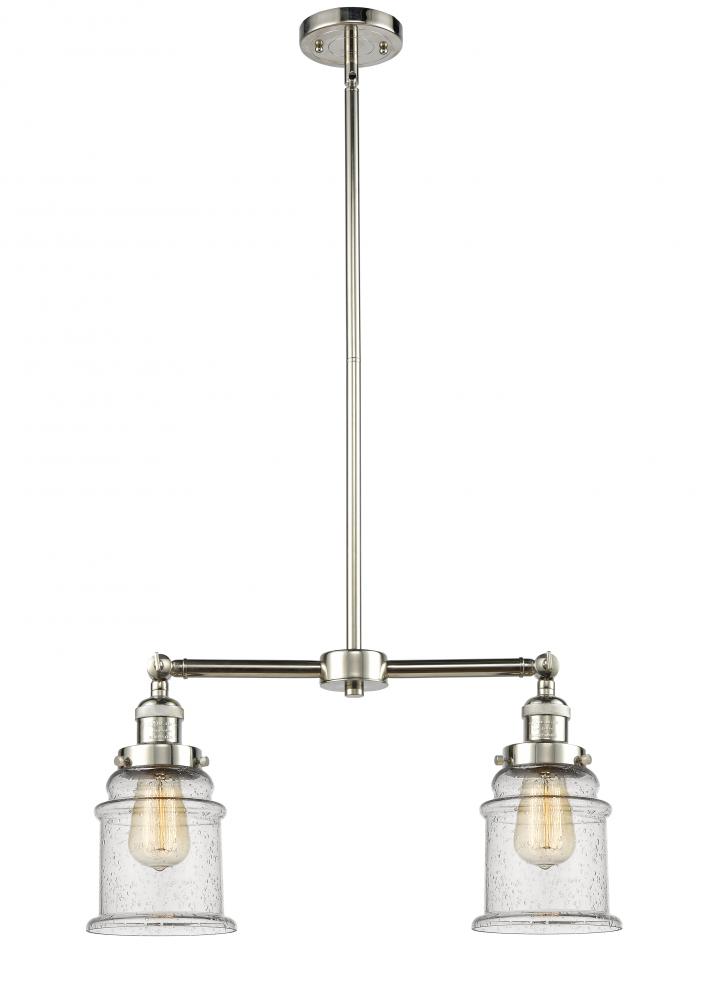 Canton - 2 Light - 21 inch - Polished Nickel - Stem Hung - Adjustable Island Light