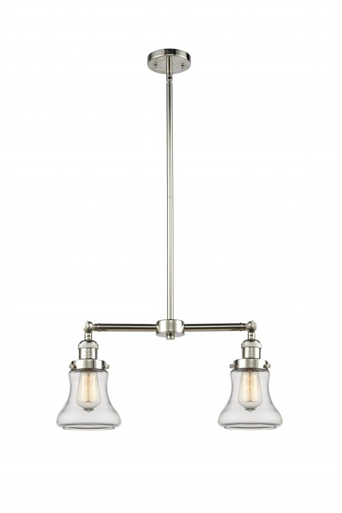 Bellmont - 2 Light - 21 inch - Polished Nickel - Stem Hung - Island Light