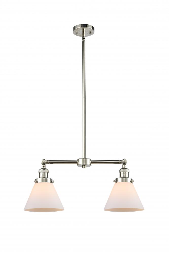 Cone - 2 Light - 21 inch - Polished Nickel - Stem Hung - Adjustable Island Light