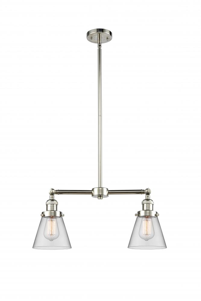 Cone - 2 Light - 21 inch - Polished Nickel - Stem Hung - Adjustable Island Light