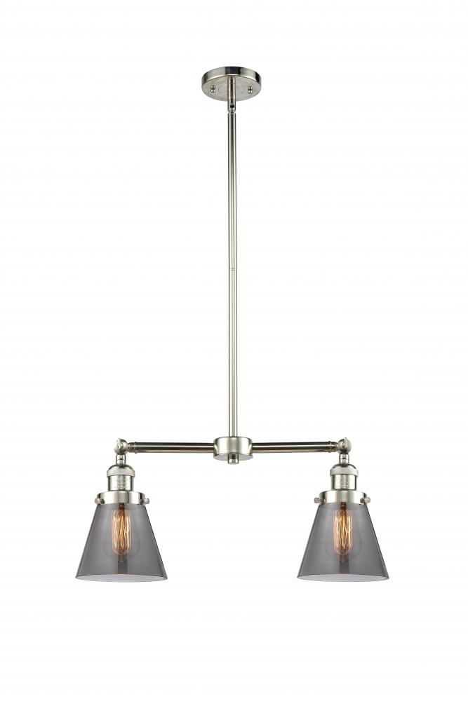 Cone - 2 Light - 21 inch - Polished Nickel - Stem Hung - Adjustable Island Light