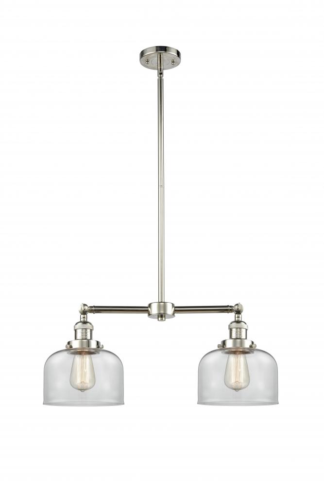 Bell - 2 Light - 21 inch - Polished Nickel - Stem Hung - Adjustable Island Light