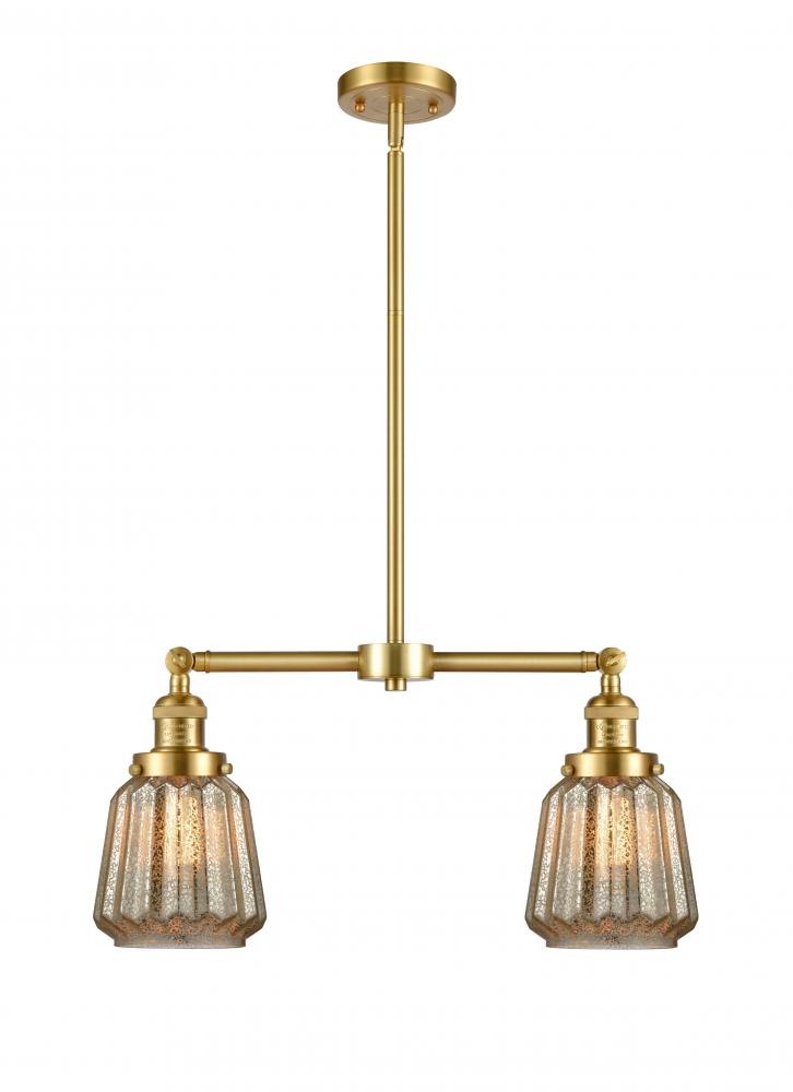 Chatham - 2 Light - 21 inch - Satin Gold - Stem Hung - Adjustable Island Light