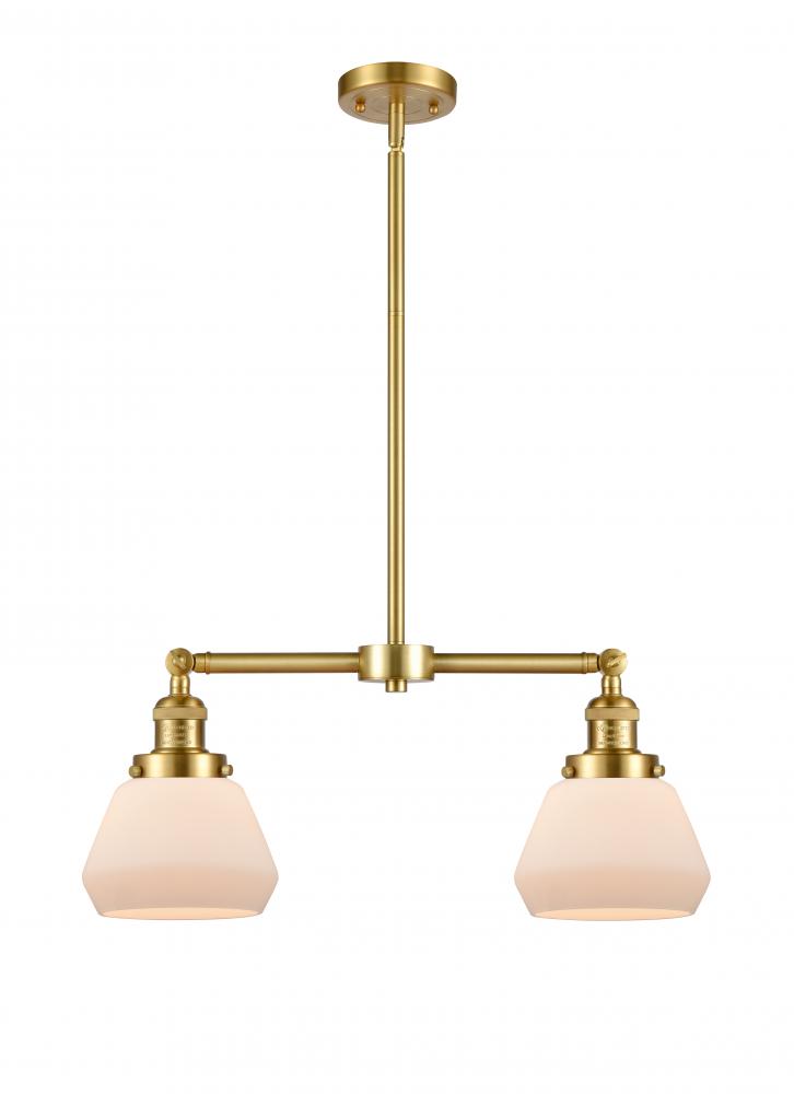 Fulton - 2 Light - 21 inch - Satin Gold - Stem Hung - Adjustable Island Light