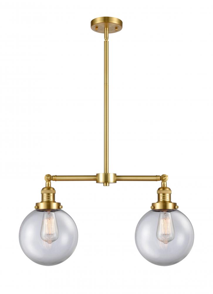 Beacon - 2 Light - 25 inch - Satin Gold - Stem Hung - Island Light